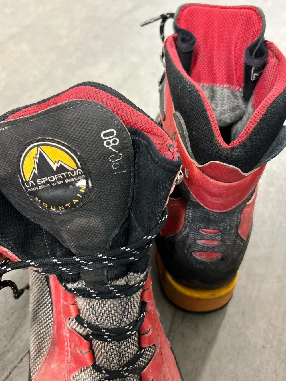 La Sportiva Red and Black Leather Hiking Boots